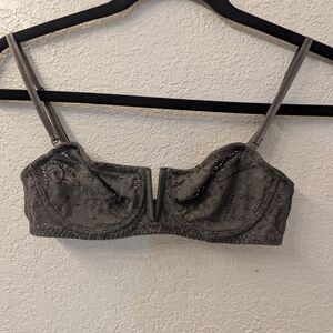 Elegant Gray Lace Bralette